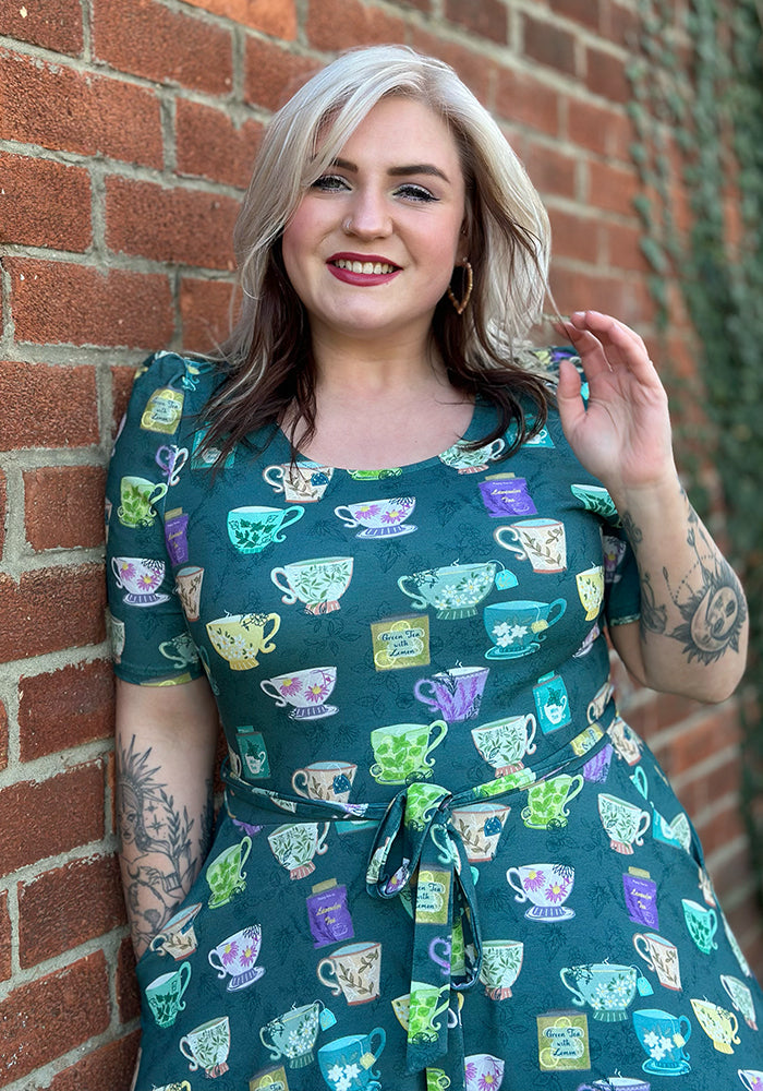 Fourth angle of Ella-Rose Herbal Tea Print Cotton Dress