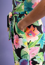 Elle Large Bright Floral Print Culotte Leg Jumpsuit