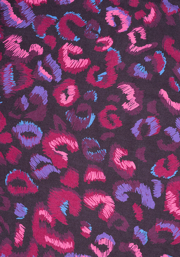 Second angle of Ellery Purple Animal Print Viscose Midi Dress