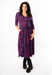 Ellery Purple Animal Print Viscose Midi Dress