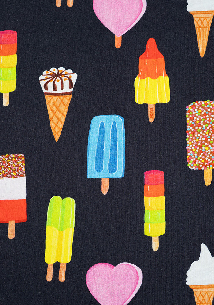 Second angle of Elma Ice Cream &amp; Lollies Print Cotton Midi Dress