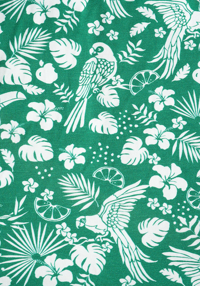 Aloise Green Paradise Print Cotton Midaxi Dress