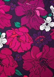 Florie Bold Floral Print Cotton Tiered Hem Midaxi Dress