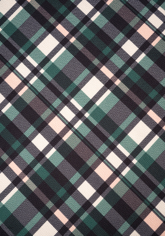 Second angle of Eilish Green Check Print Swing Dress