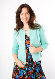 Elspeth Painted Blue & Orange Floral Print Midaxi Dress