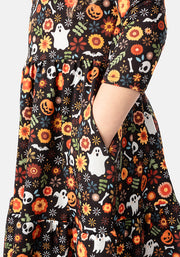 Children's Ghouls & Ghosts Print Dress (Elvera)