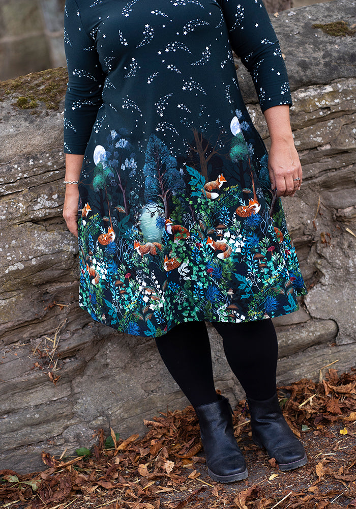 Emberly Fox Border Print Cotton Dress