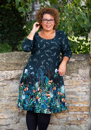 Emberly Fox Border Print Cotton Dress