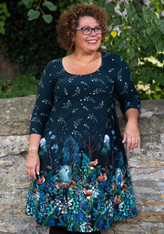 Emberly Fox Border Print Cotton Dress