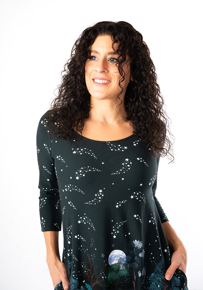 Emberly Fox Border Print Cotton Dress
