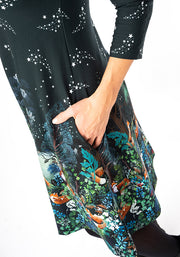 Emberly Fox Border Print Cotton Dress
