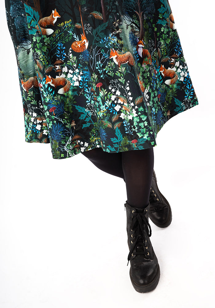 Emberly Fox Border Print Cotton Dress