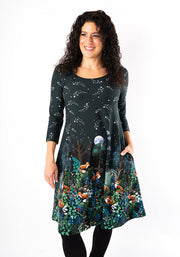 Emberly Fox Border Print Cotton Dress