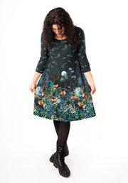 Emberly Fox Border Print Cotton Dress