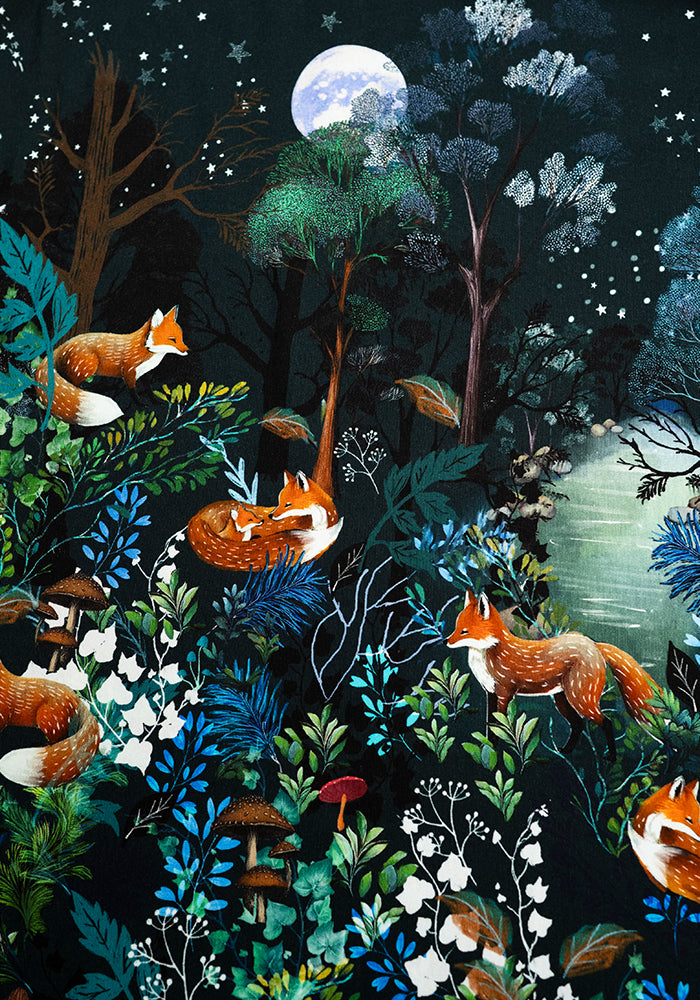 Emberly Fox Border Print Cotton Dress
