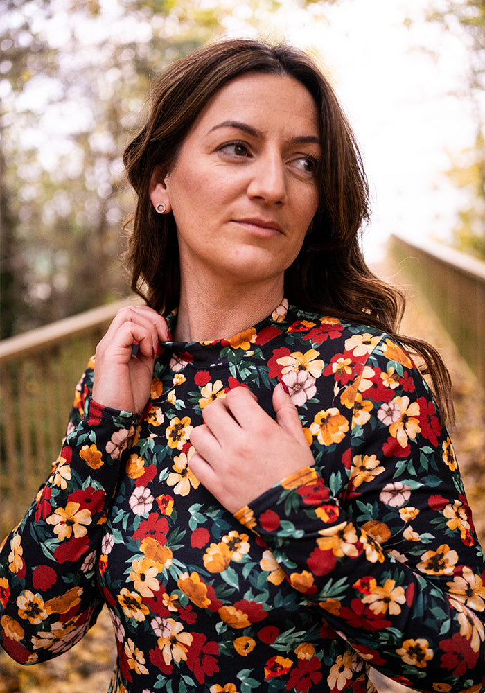 Emerence Ditsy Floral Print Tiered Hem Dress