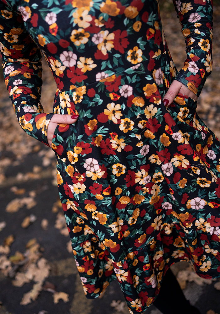 Emerence Ditsy Floral Print Tiered Hem Dress