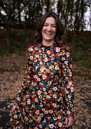 Emerence Ditsy Floral Print Tiered Hem Dress
