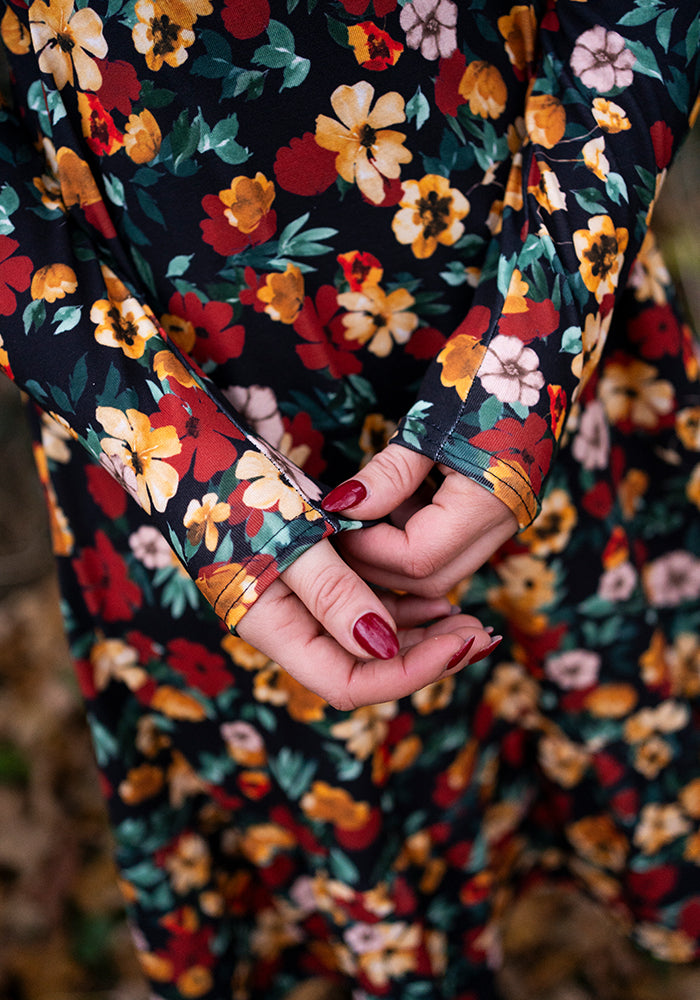 Emerence Ditsy Floral Print Tiered Hem Dress