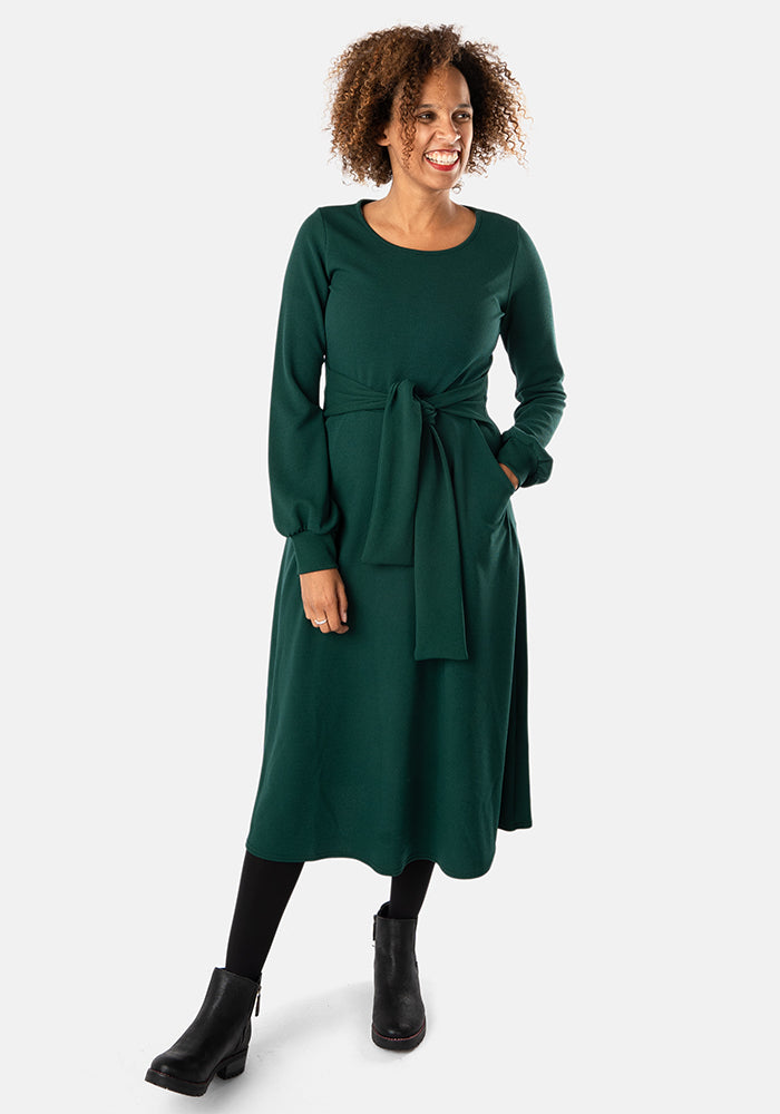 Emmy Bottle Green Midi Dress Popsy Clothing