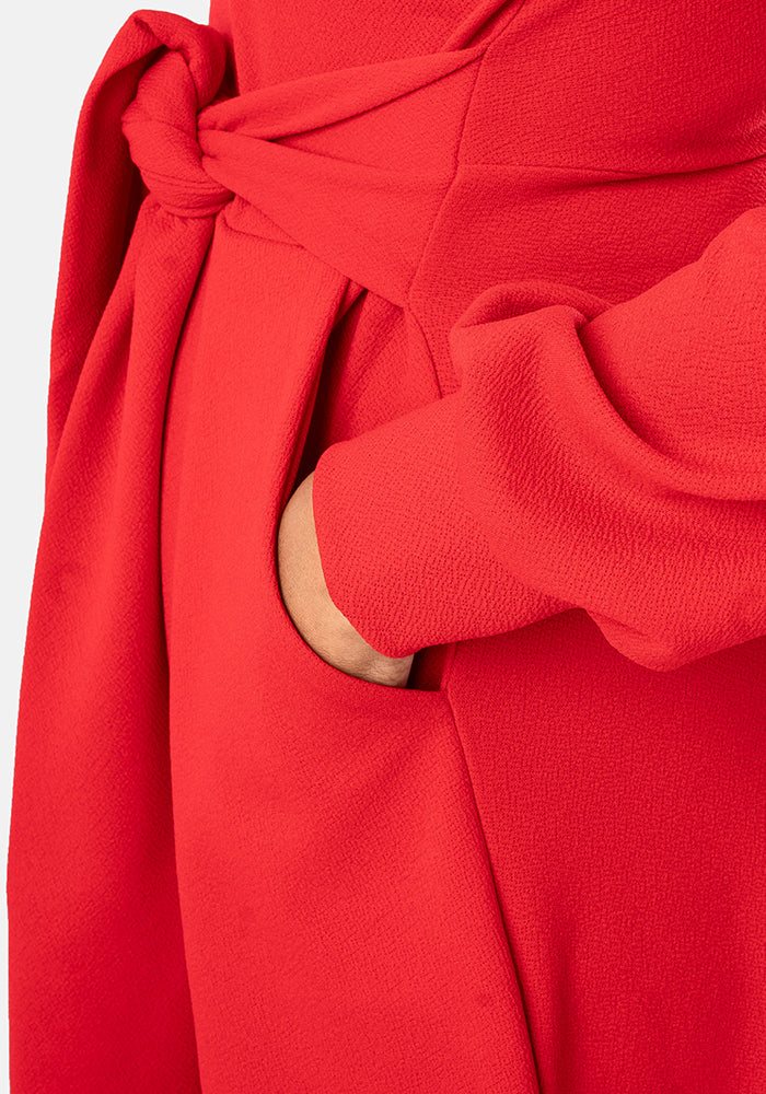 Emmy Plain Red Midi Dress