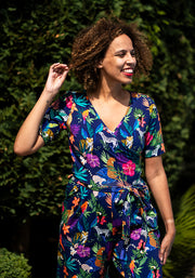 Ephron Jungle Fever Print Cotton Jumpsuit