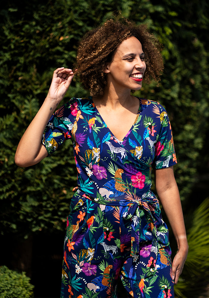 Ephron Jungle Fever Print Cotton Jumpsuit