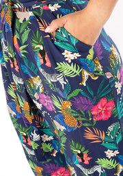 Ephron Jungle Fever Print Cotton Jumpsuit