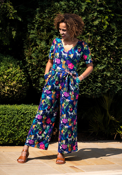 Ephron Jungle Fever Print Cotton Jumpsuit