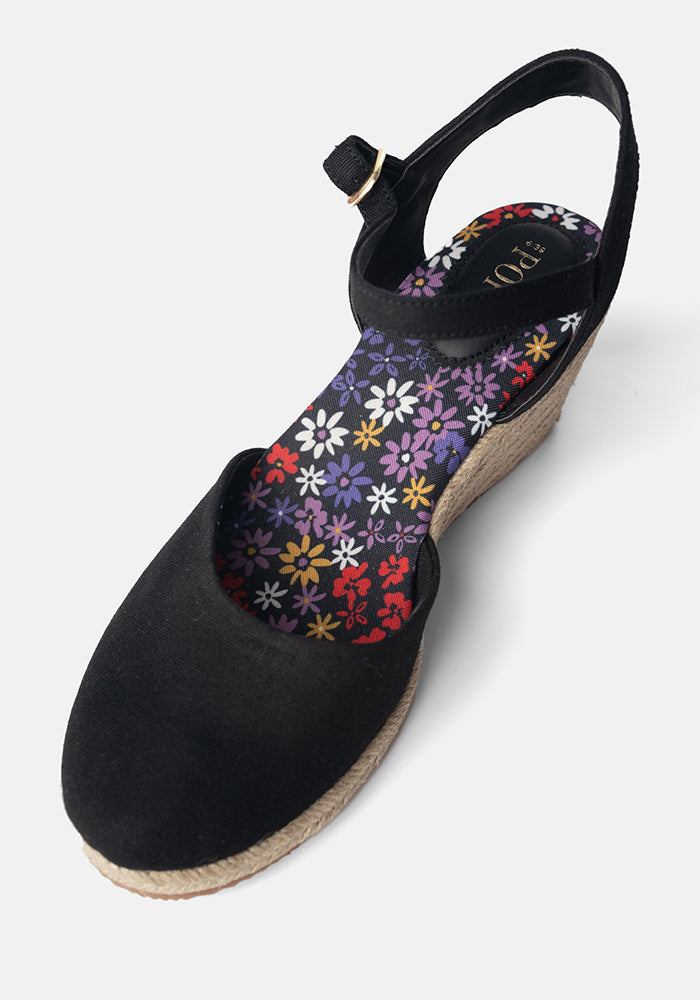 Black Espadrille Wedges