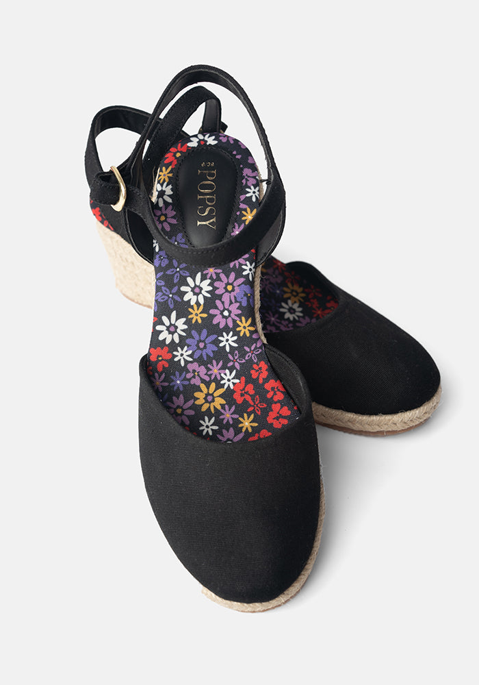 Black Espadrille Wedges