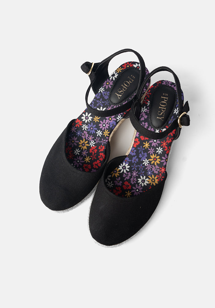 Black Espadrille Wedges