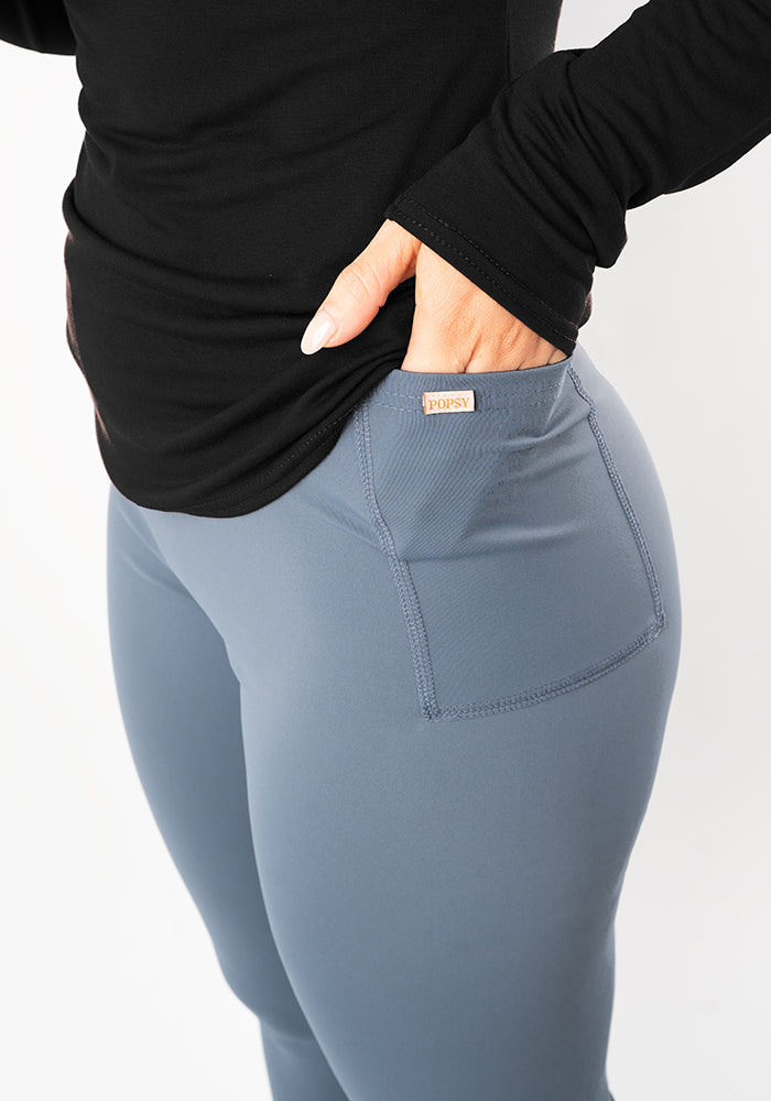 Third angle of Esra Denim Blue Leggings