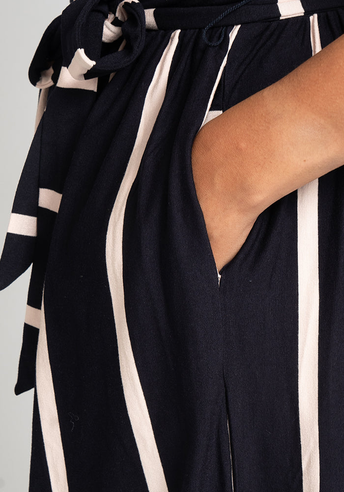 Essie Navy & Light Pink Stripe Dress