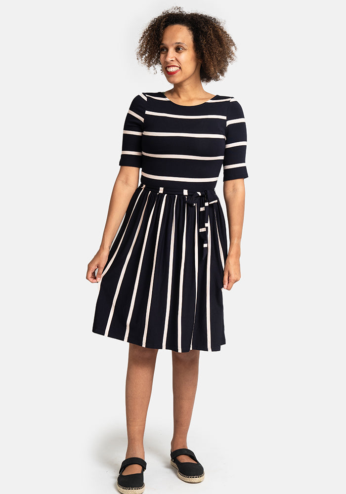 Essie Navy & Light Pink Stripe Dress