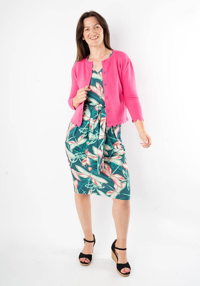 Eighth angle of Etis Layered Dragonfly Print Dress