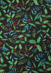 Children's Holly Print Dress (Evergreen)