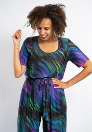 Every Inky Swirl Print Culotte Leg Jumpsuit