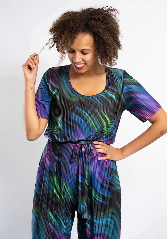 Every Inky Swirl Print Culotte Leg Jumpsuit