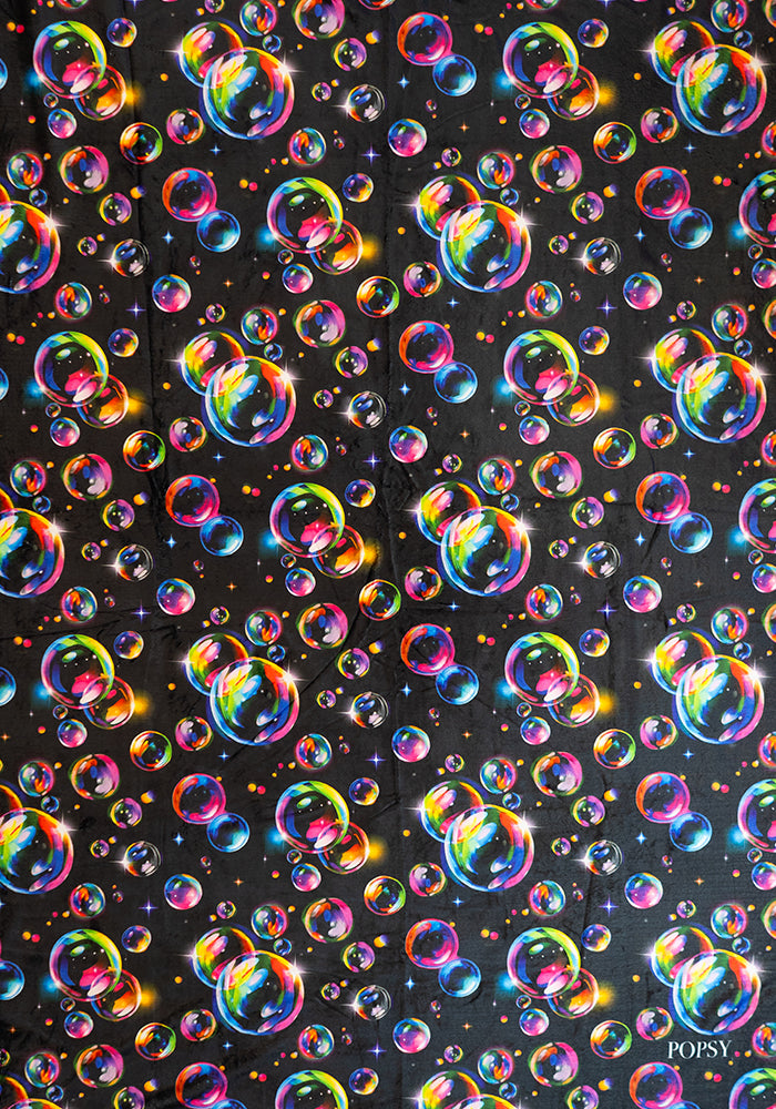 Extra Long Bubbles Print Plush Throw Blanket (Pop-Under)