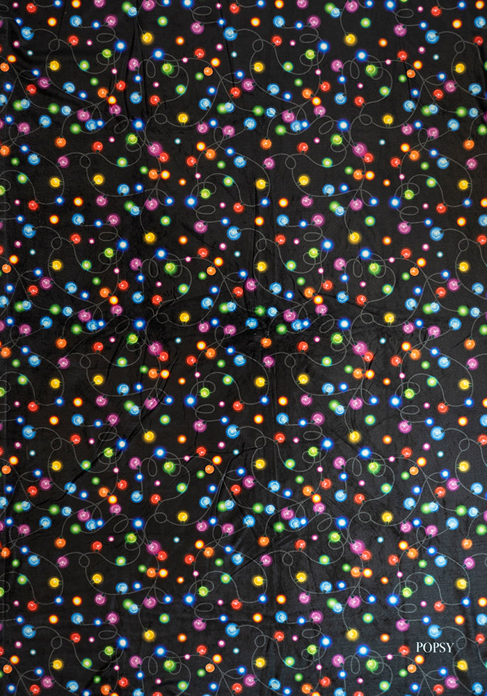 Extra Long Fairy Lights Print Plush Throw Blanket (Pop-Under)