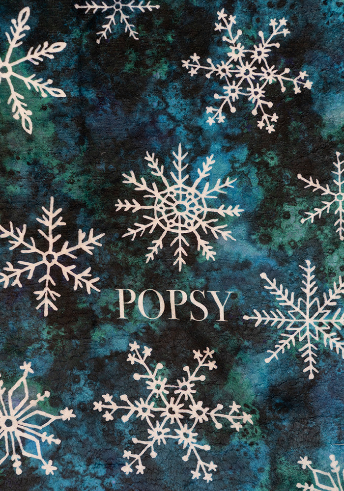 Extra Long Teal Snowflake Print Plush Throw Blanket (Pop-Under)