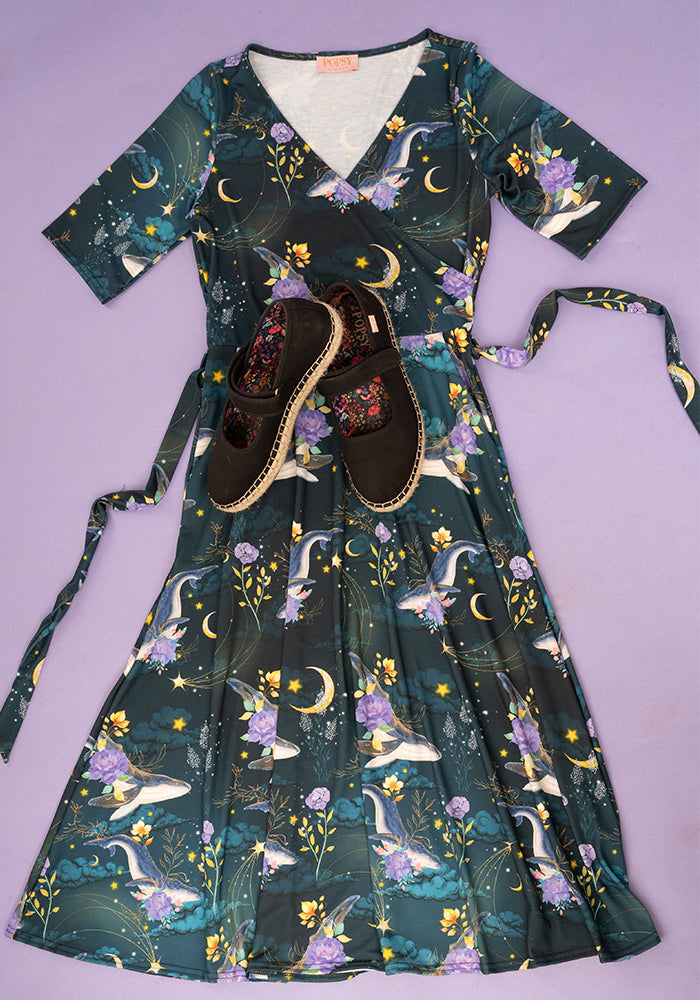 Zale Mystical Whale Print Midi Dress