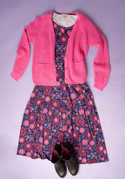 Nadia Watercolour Tile Print Cotton Midaxi Dress