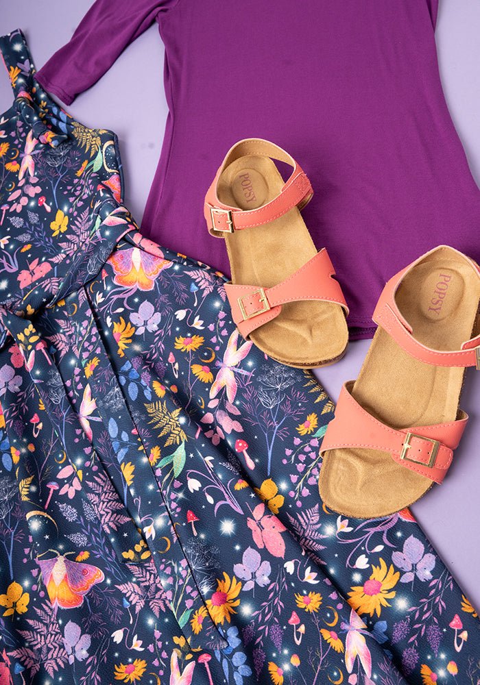 Tamar Navy Magical Moth Print Pinafore