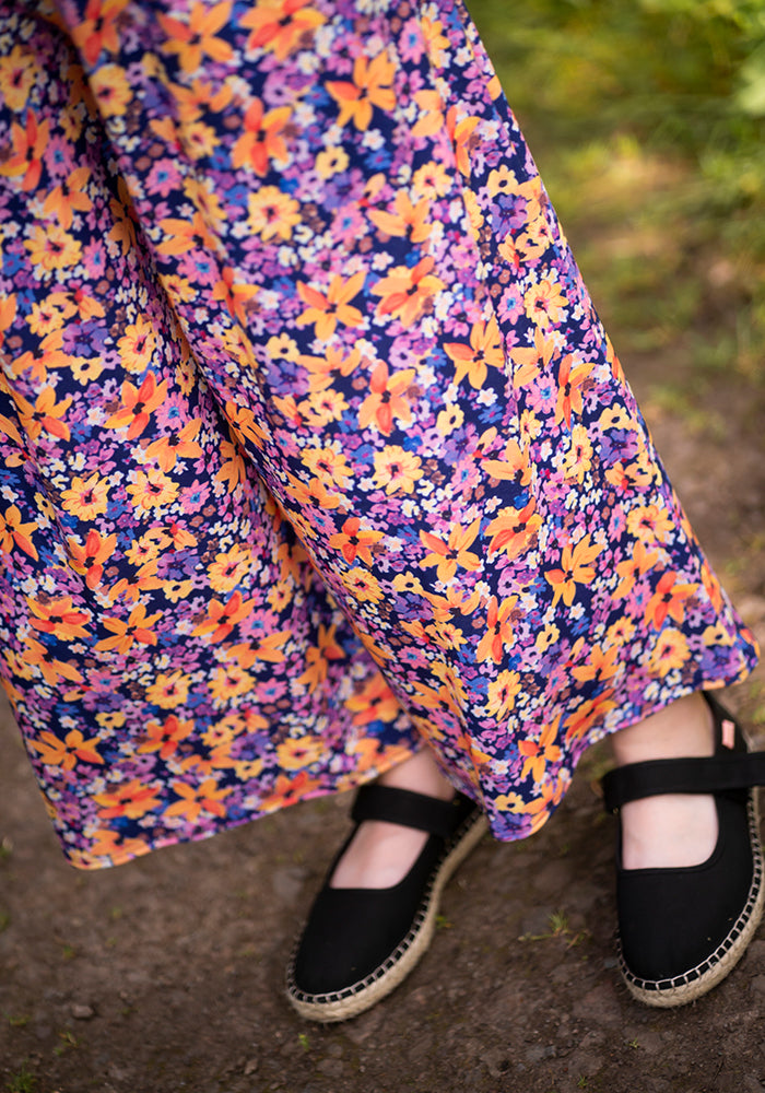 Sofia-Rose Purple Floral Print Culotte Leg Jumpsuit