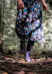 Flurry Aurora Scene Print Cotton Midi Dress