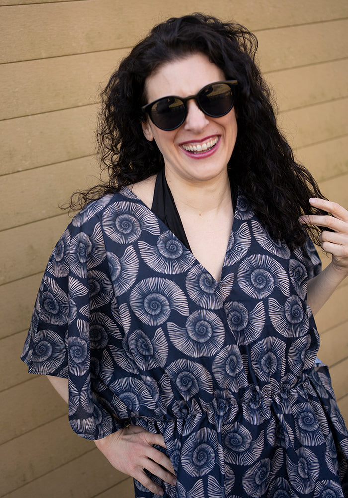 Front view of Fossil Print Cover Up