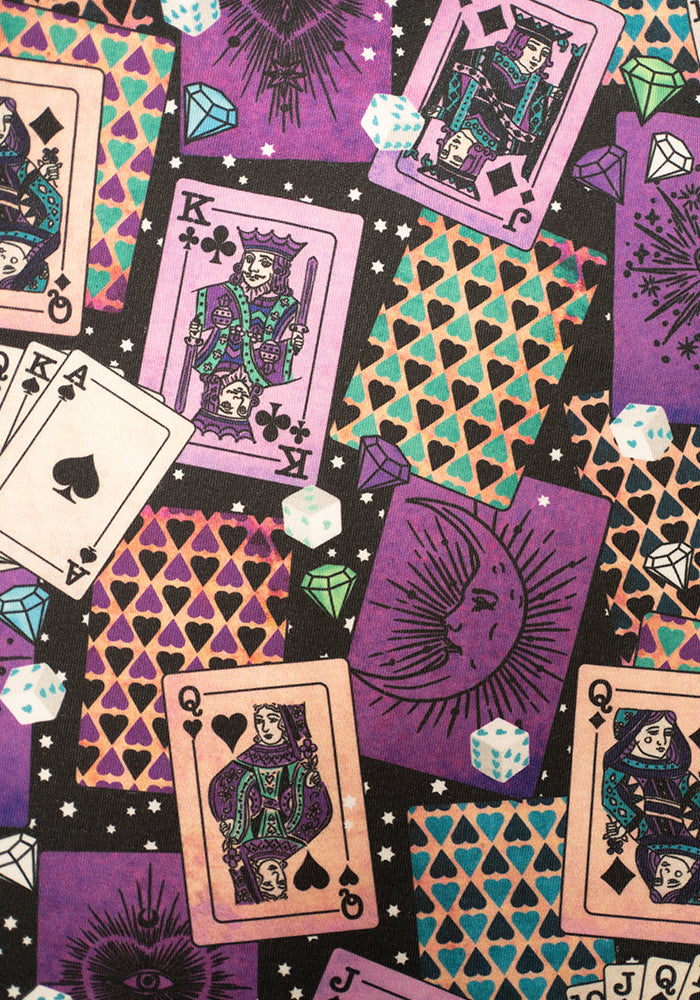 Second angle of Fabienne Card Games Print Jersey Midi Dress