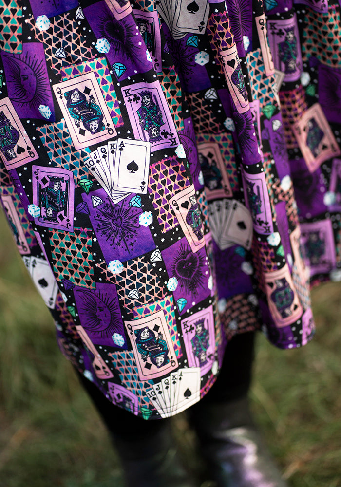 Fourth angle of Fabienne Card Games Print Jersey Midi Dress
